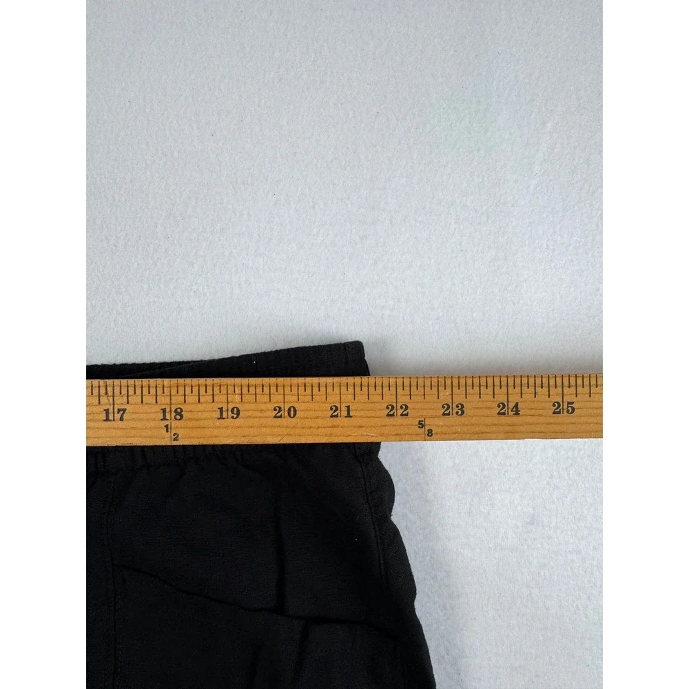 Coastal Old Navy‎ Womens XXL Shorts Black Linen Blend High Rise Elastic Waist